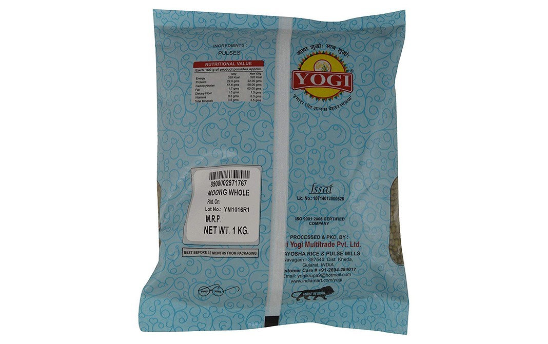Yogi Moong Whole    Pack  1 kilogram
